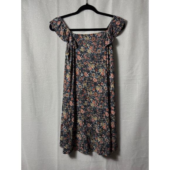 LOFT GRAY FLORAL DRESS SIZE XSMALL PETITE - Picture 2 of 4